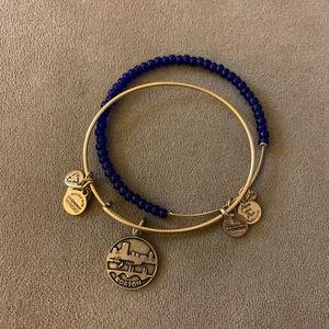 Alex and Ani 💙 Boston bangle pair - gold